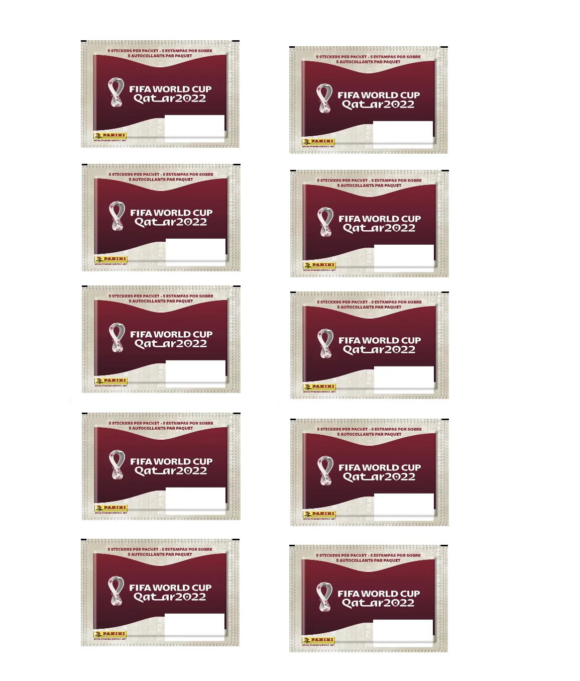 Panini Fifa World Cup Qatar 2022 - 10 Sticker Packs - Panini Fifa World Cup Qatar 2022 Official Stickers Collection