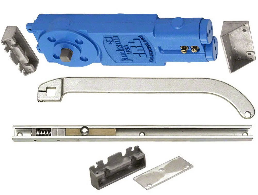 Jackson 21201U62817 Aluminum Adjustable Spring Power Multi Size 105 No Hold Open Overhead Concealed Closer with 'U' Offset Slide-Arm Hardware Package