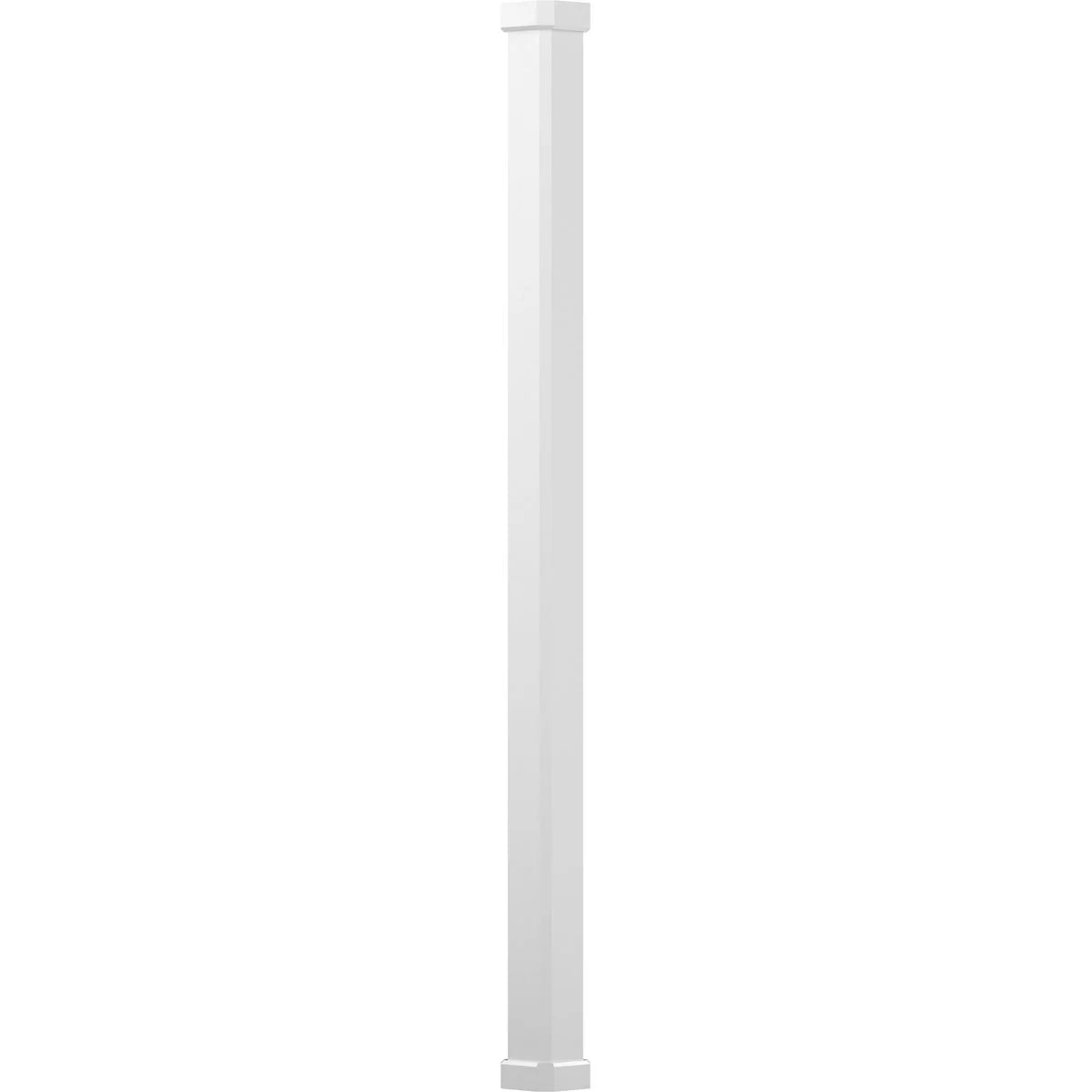 6 x 8' Endura-Aluminum Craftsman Style Column, Square Shaft (Load-Bearing 20,000 lbs), Non-Tapered, Gloss White Finish w/ Capital & Base