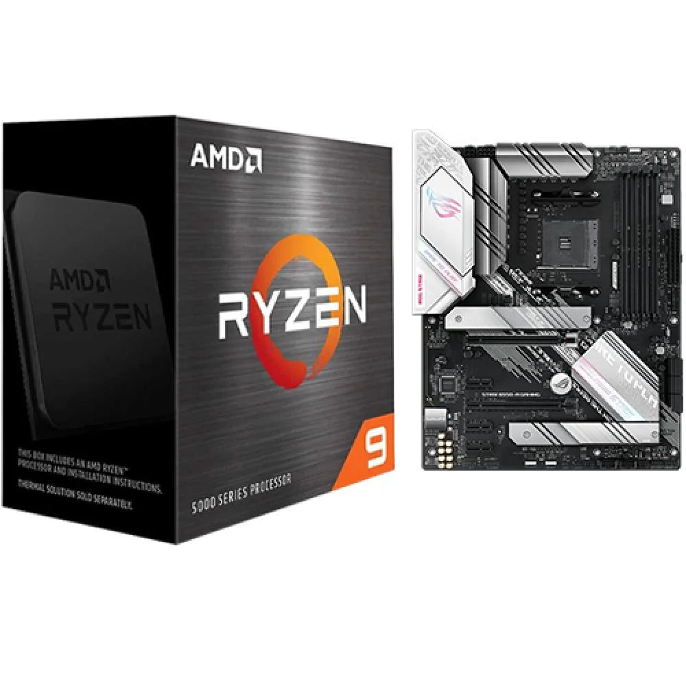 AMD Ryzen 9 5950X 16-core 32-thread Desktop Processor + Asus ROG Strix B550-A GAMING Desktop Motherboard