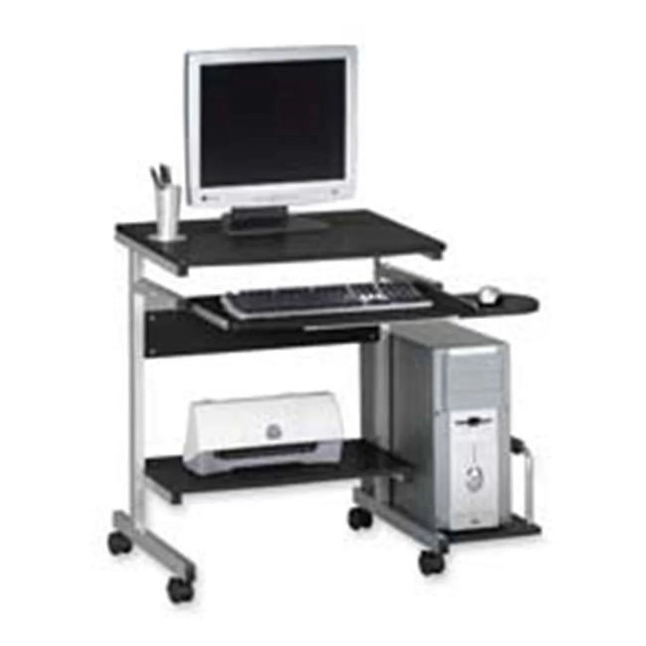 PC Desk Cart- 5 Casters- 36-.50in.x19-.25in.x31-.25in.- Med. Cherry