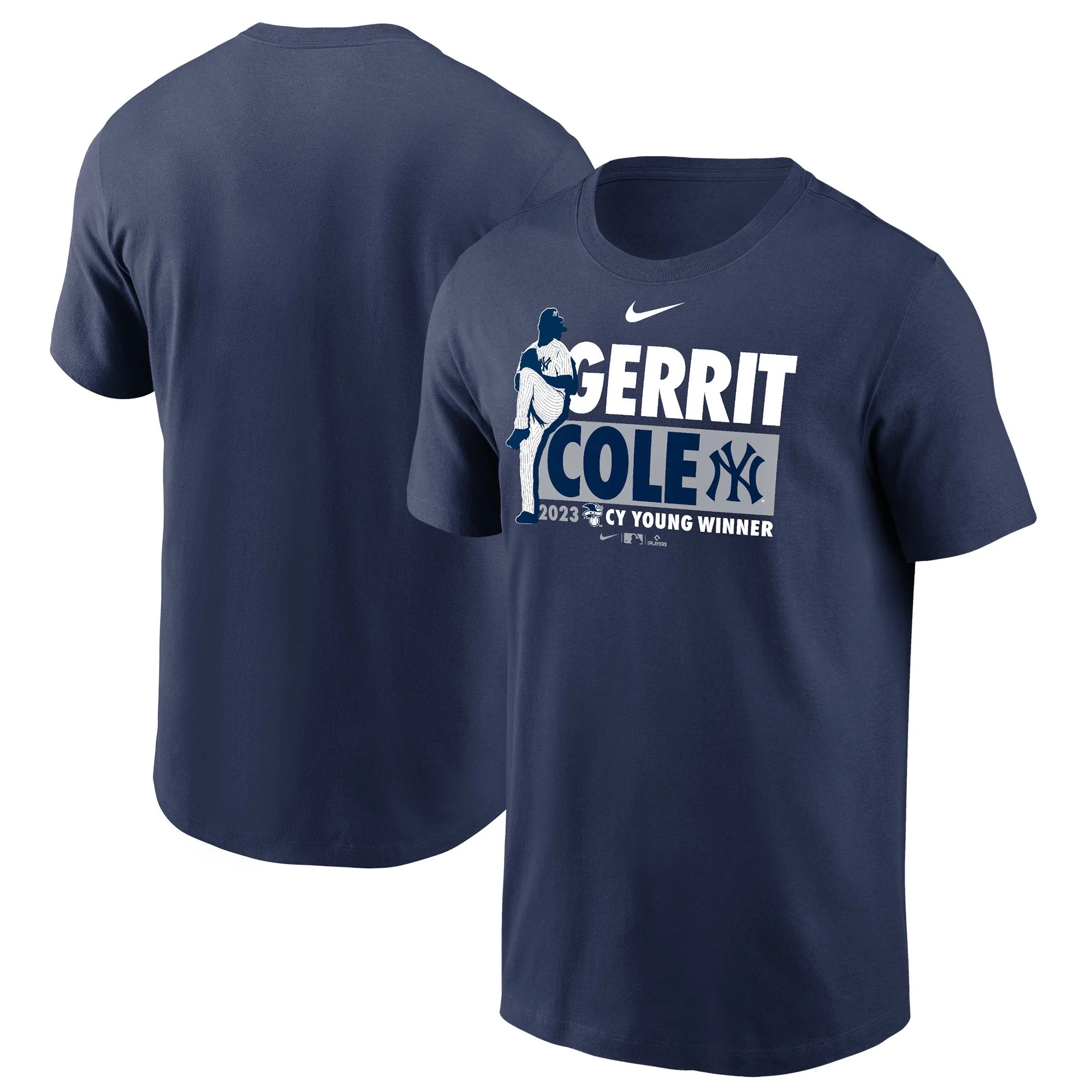 Men's Nike Gerrit Cole Navy New York Yankees 2023 AL Cy Young Award Winner T-Shirt