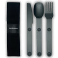 Magnetic Utensils Set - Compact & Sustainable Metal Flatware with Case for Outdoor, Travel, Home & Kid-Friendly Meals | Utensil Set | Knife, Fork & Spoon-Steel Gray