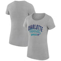 Women's G-III 4Her by Carl Banks  Heather Gray Charlotte Hornets Filigree Logo Fitted T-Shirt