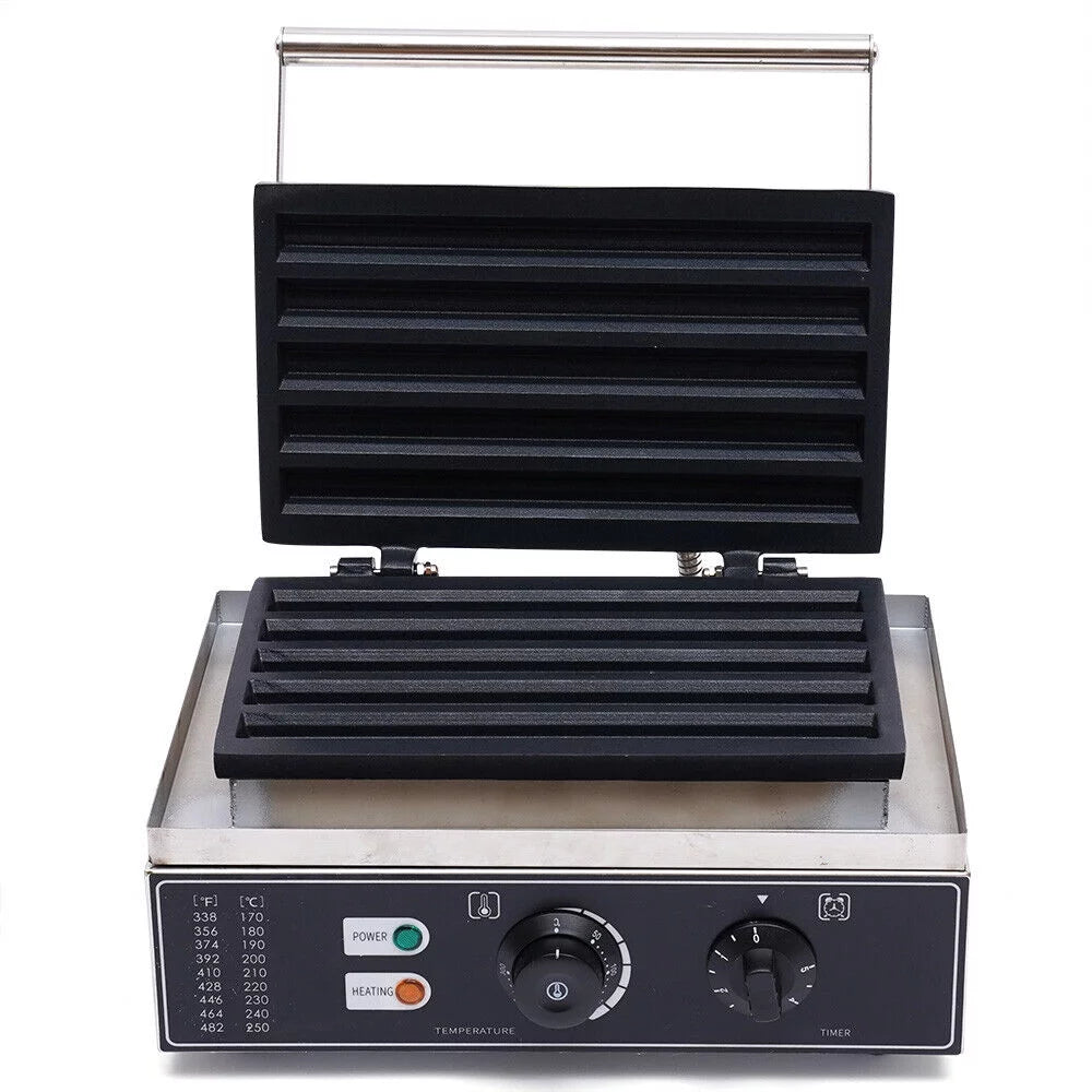 5 Sticks Waffle Maker Machine, Electric Churro Maker Nonstick Waffle Baking Machine 1550W Stainless Waffle Maker-Precise Timer,Temperature Adjusting Knobs