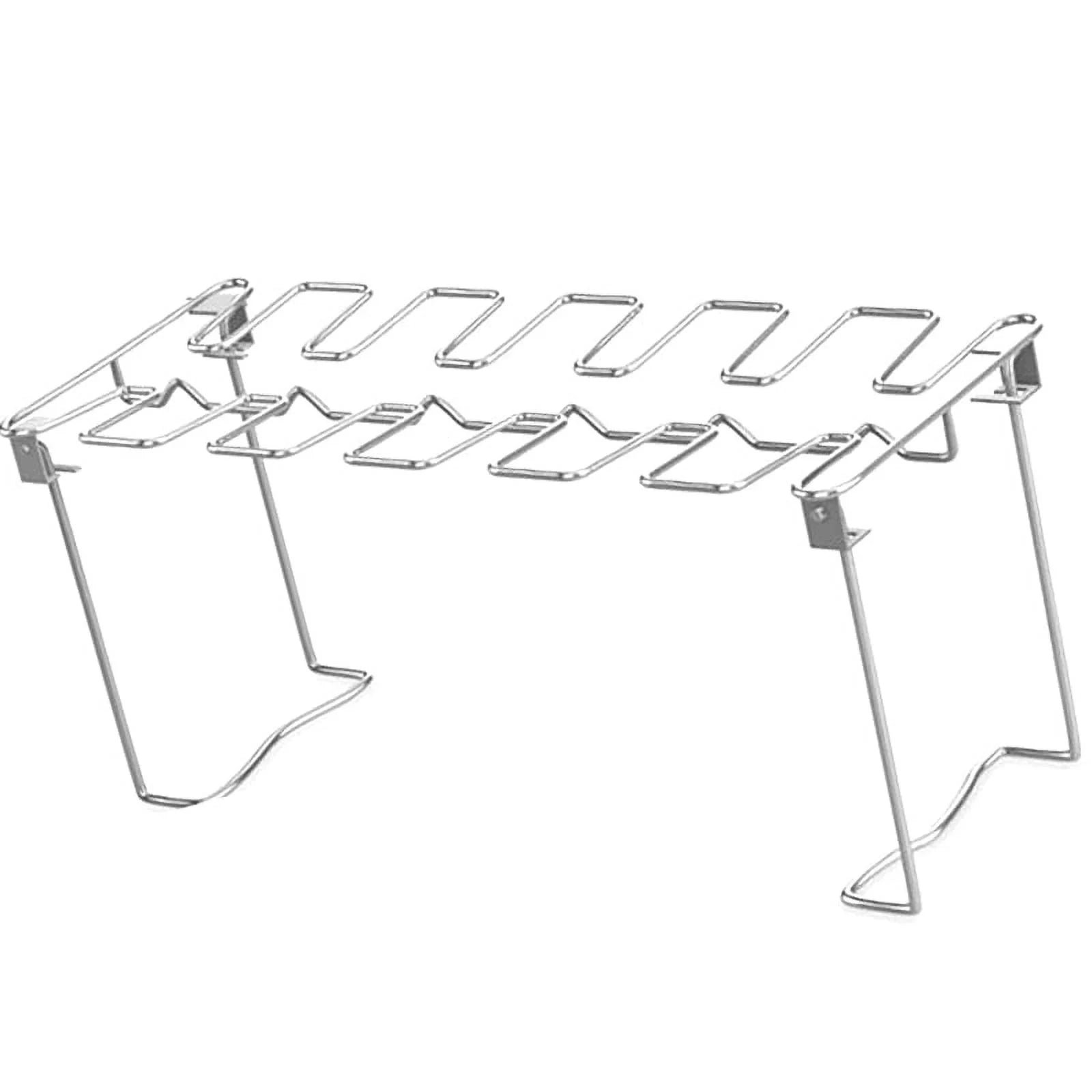 Foldable Vertical Roaster Chicken Holder Stainless Steel BBQ Accessories Chicken Wing Grill Rack with Drip Pan