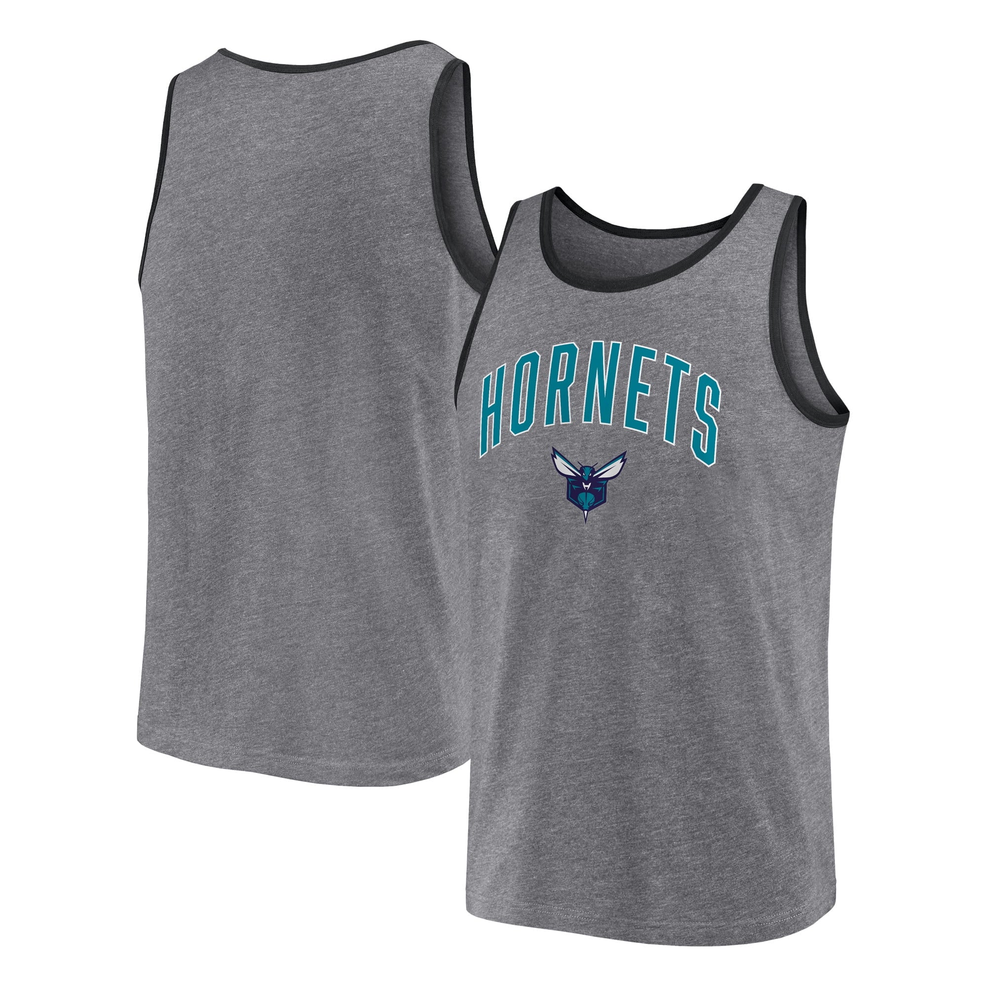 Men's Fanatics Branded Heather Gray Charlotte Hornets Primary Logo Tank Top