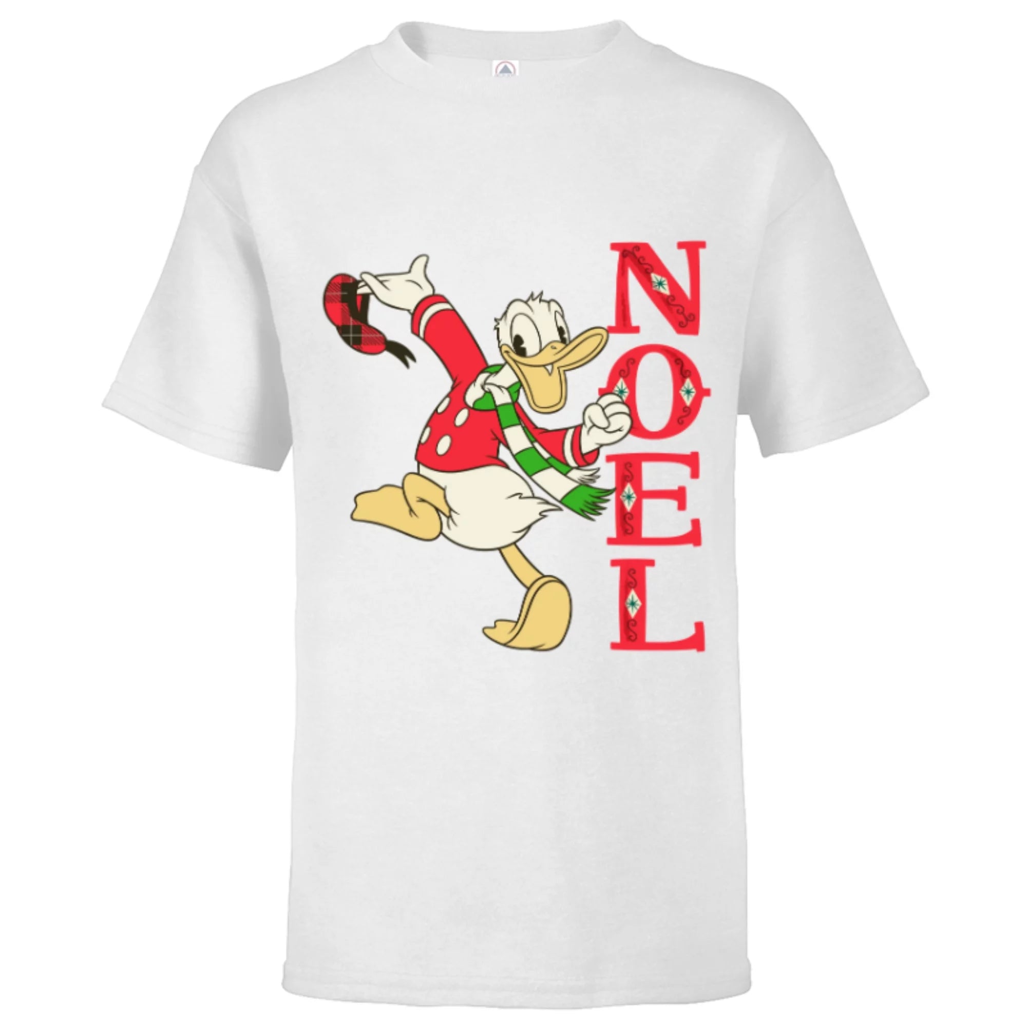 Disney Vintage Donald Duck Noel Holiday - Short Sleeve T-Shirt for Kids - Customized-White