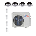 COOPER AND HUNTER Quad 4 Zone Ductless Mini Split Air Conditioner Ceiling Cassette Heat Pump 9000 9000 12000 18000