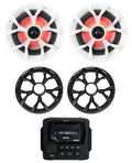 MB Quart GMR-LED Marine/Boat Receiver w/Bluetooth/USB+(2) 6.5 LED Speakers