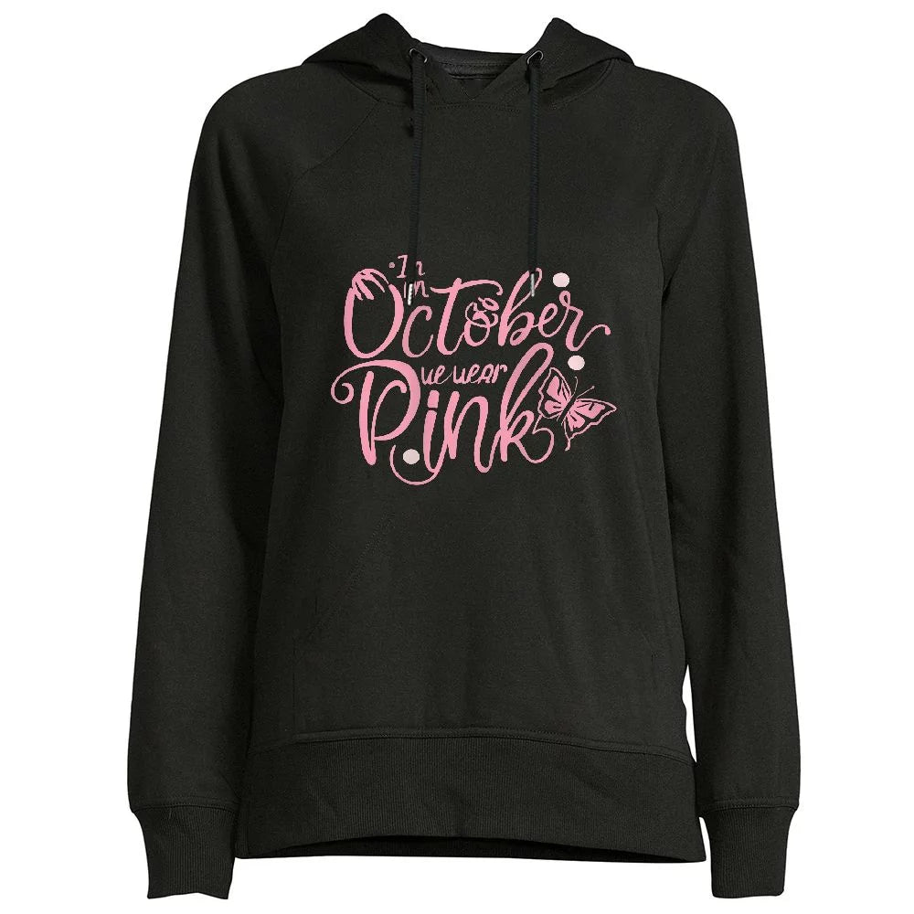 COMIO Women's Red Ribbon Hoodie Dress Pink Butterfly and Volleyball Black