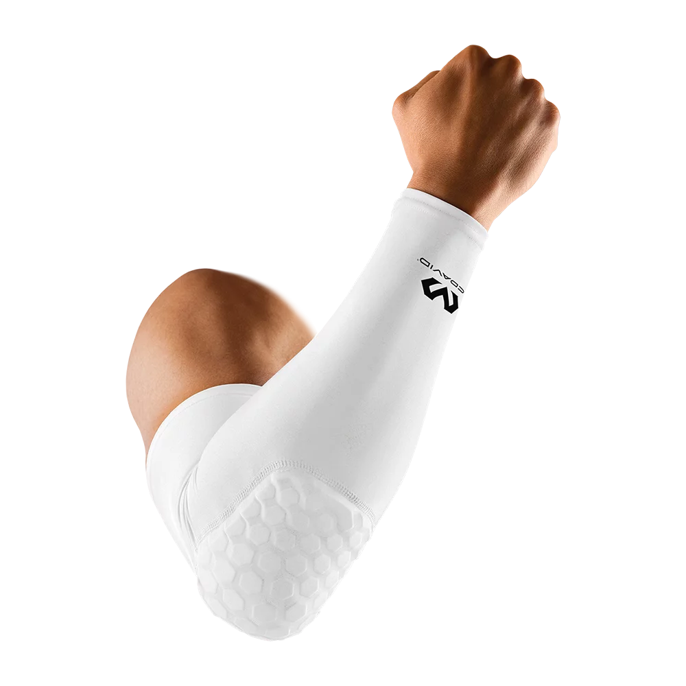 Mcdavid 6500 Hex Padded Arm Sleeve, Compression Arm Sleeve w/ Elbow Pad for Football, Volleyball, Baseball Protection, Youth & Adult Sizes