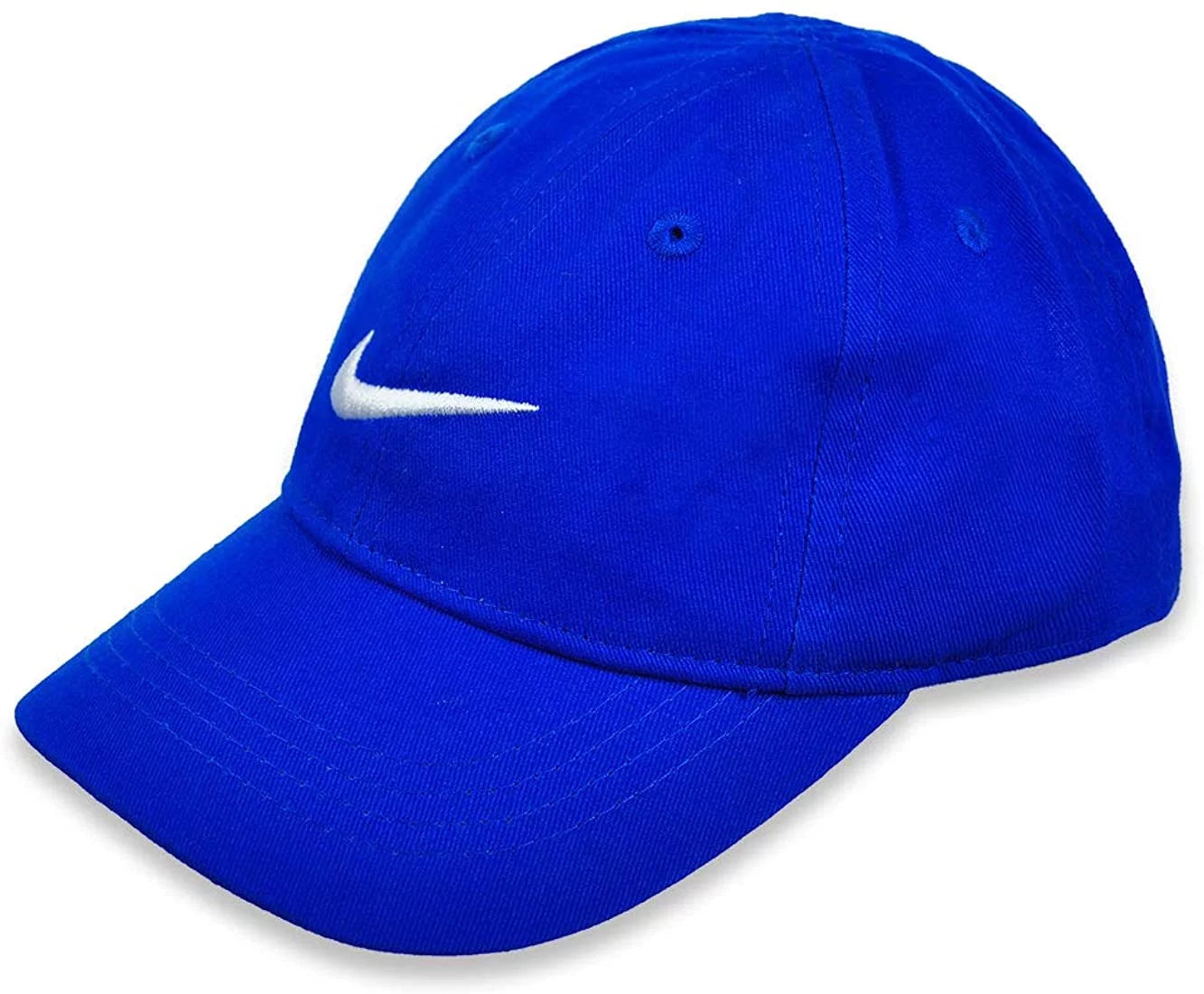 Nike Kids Adjustable Solid Swoosh Cotton Baseball Cap Game Royal7a2319-u89/White 2-4T