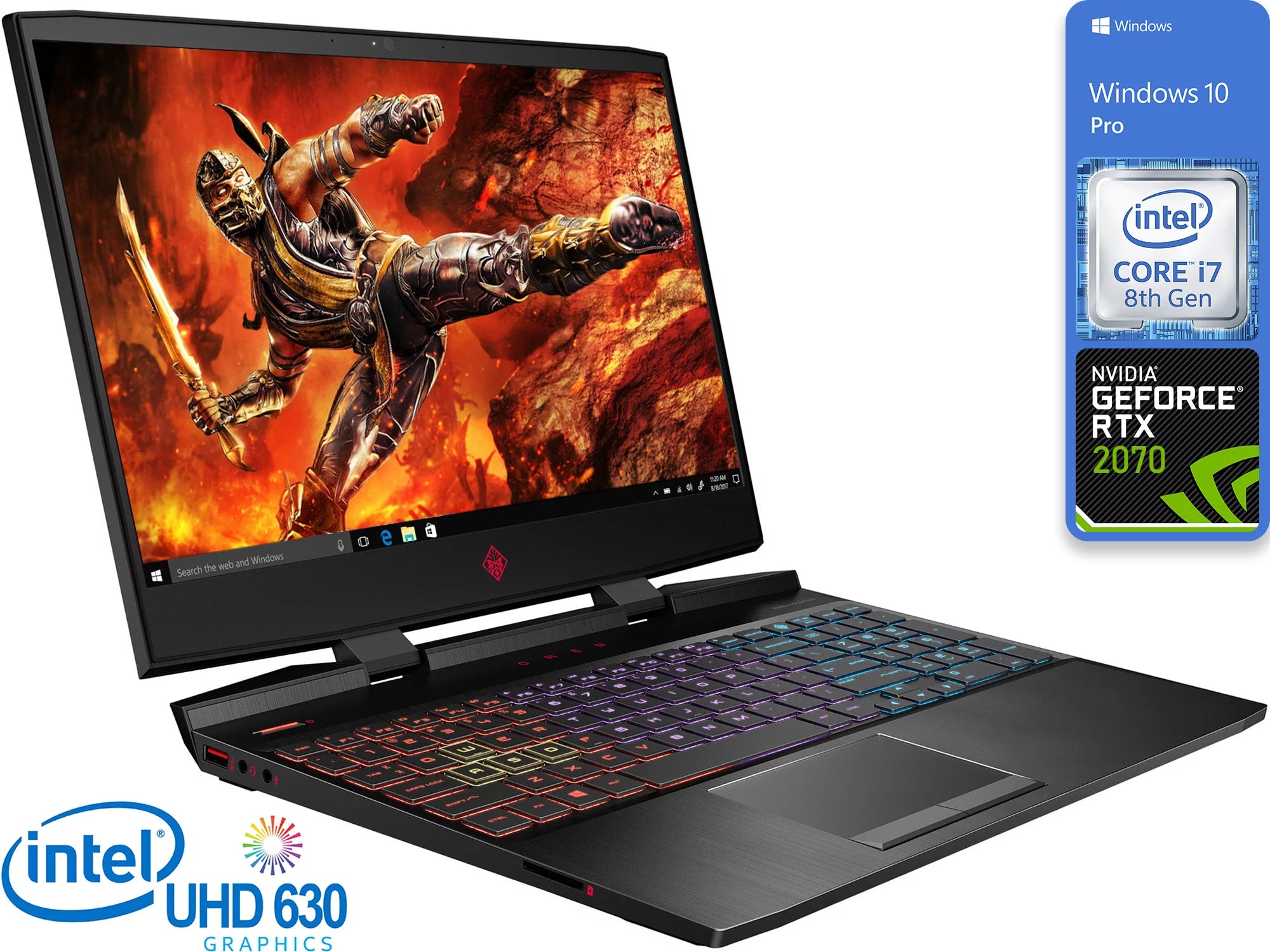 HP Omen 15 Gaming Notebook 15.6 FHD Gaming Laptop, Intel Core i7, 8GB RAM, Integrated Graphics , 512GB SSD, Windows 10, Black, 15DC2070i78OB-8512nP