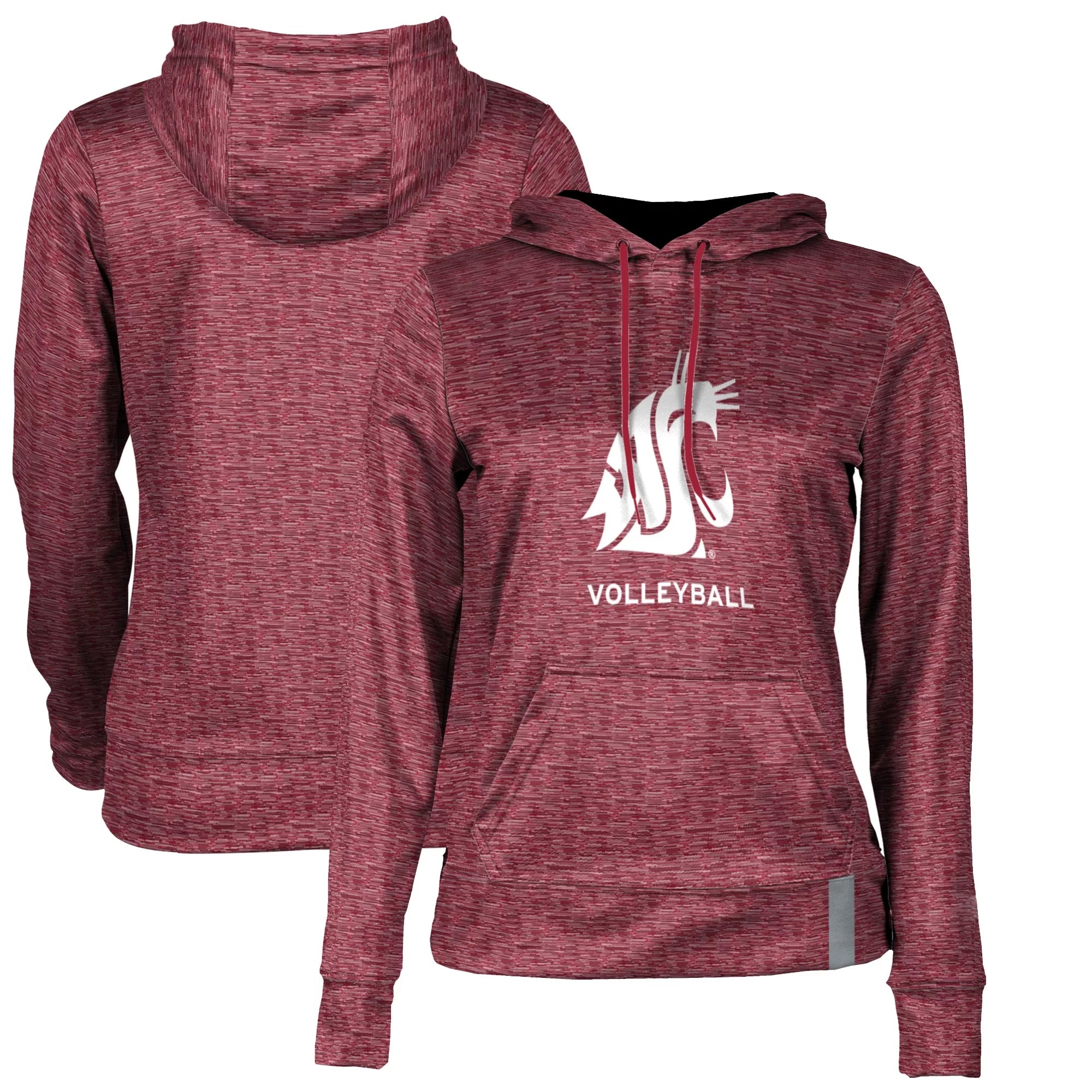 Women's Crimson Washington State Cougars Volleyball Pullover Hoodie