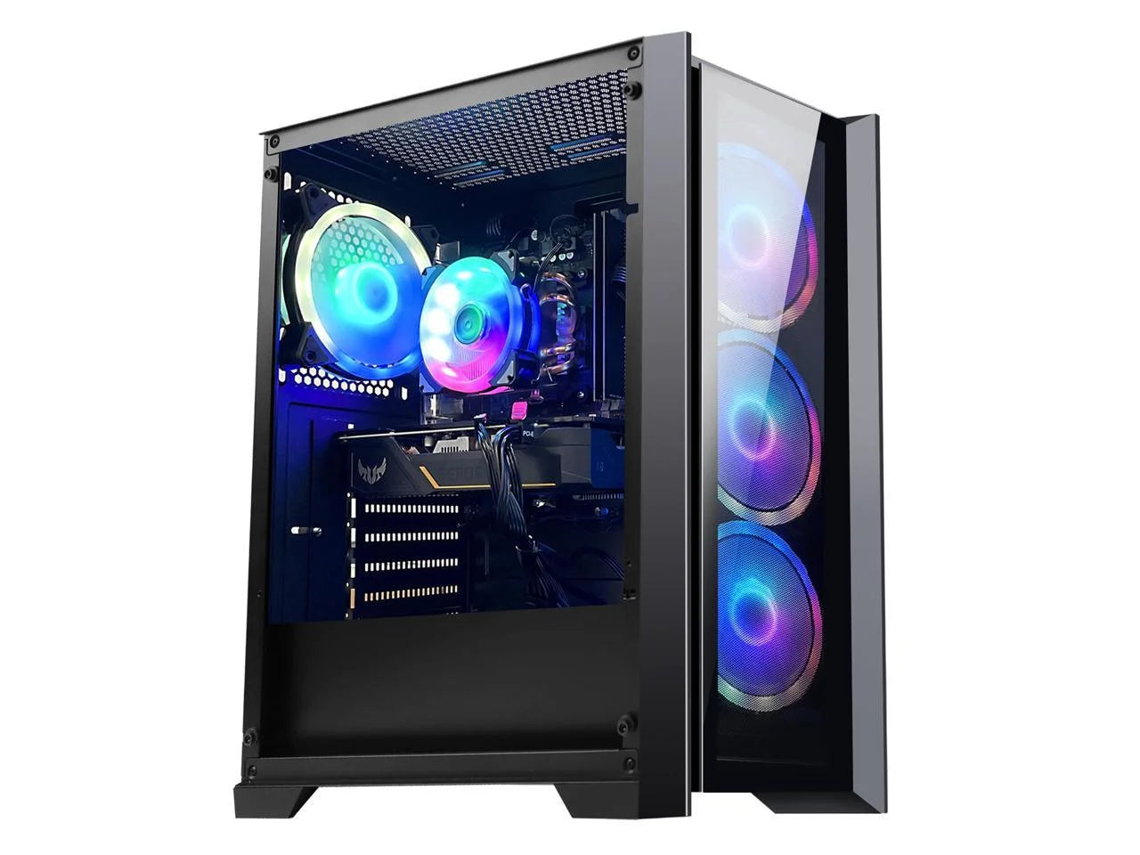 Orangexin Apollo Gaming Desktop - AMD Ryzen 5 5600G 6-Core 3.9GHz- 16GB DDR4 3200MHz - 1TB M.2 +2TB SATA SSD- WIFI & Bluetooth 5.0 -RGB Fans - Windows 11 Pro Desktop Computer