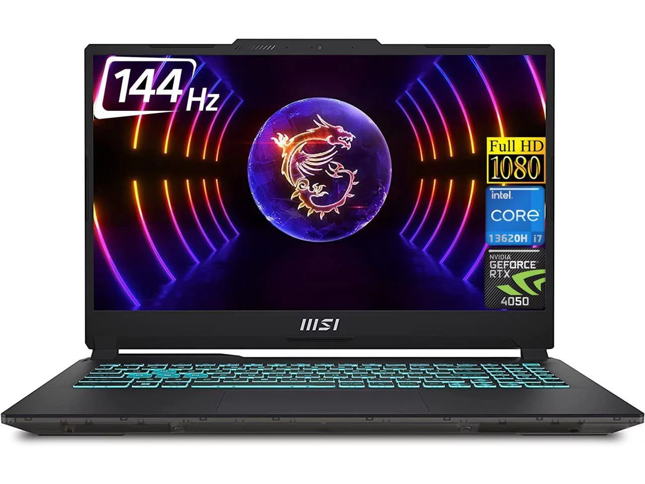 MSI Cyborg Gaming Laptop, 15.6 IPS FHD 144Hz Display, Intel Core i7-13620H Processor, 32GB DDR5 RAM, 1TB SSD, NVIDIA GeForce RTX 4050 Graphics, Wi-Fi 6, Bluetooth, Backlit Keyboard, Windows 11 Home