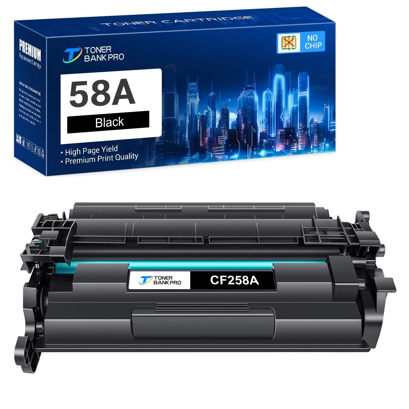 CF258A Toner Cartridge 58A Black (NO-chip) Compatible for HP 58A 58X CF258A CF258X for HP LaserJet Pro M404 M404n M404dn M404dw LaserJet MFP M428 M428dw M428fdn M428fdw M430f Printer Ink£¨1-PACK£©