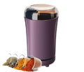 Coffee Grinder Electric, Spice Grinder, Coffee Bean Herb Grinder with Integrated Brush Spoon, One-touch Push-Button Stainless-Steel Grinding for Herb Peanut Grains Beans-Purple