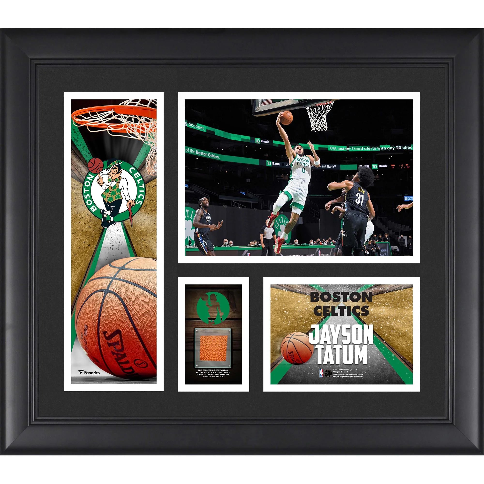 Jayson Tatum Boston Celtics Framed 15'' x 17'' Player Collage with a Piece of Team-Used Basketball