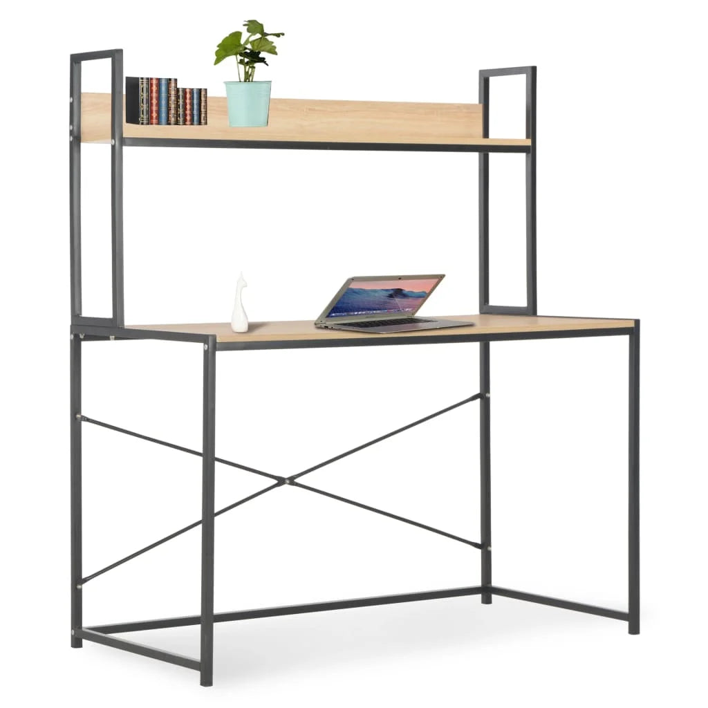 Computer Desk Black and Oak 47.2x23.6x54.3