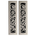 2in x 12in Wonderland Style Brushed Nickel Metal Heating and Cooling Air Floor Register (2 PACK) - Overall 3 7/16 x 13 1/8