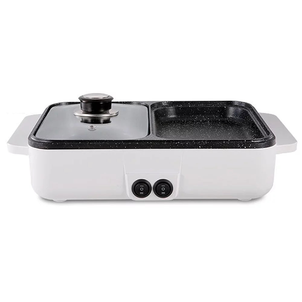 Shinysix Electric Grill Pan 2L Hot Pot Barbecue Machine, 1200W High Power Dormitory BBQ for Household