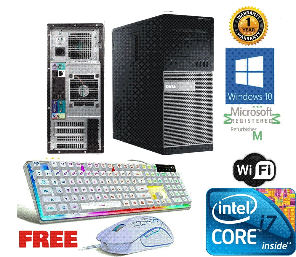 Dell Gaming 9020 TOWER DESKTOP i7 4770 Quad 3.4GHz 32GB SSD+1TB NVIDIA GTX 1060-Used (1year warranty)