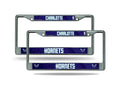 Charlotte NBA Hornets Chrome Metal (2) License Plate Frame Set