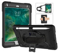 iPad Air 2 Case, iPad Pro 9.7 Case, Allytech Heavy Duty Shockproof Protective Covers with 360 Rotate Stand /Hand Strap/ Should Belt /Pencil Holder Covers for Apple iPad Air 2/ Pro 9.7,Black/Black