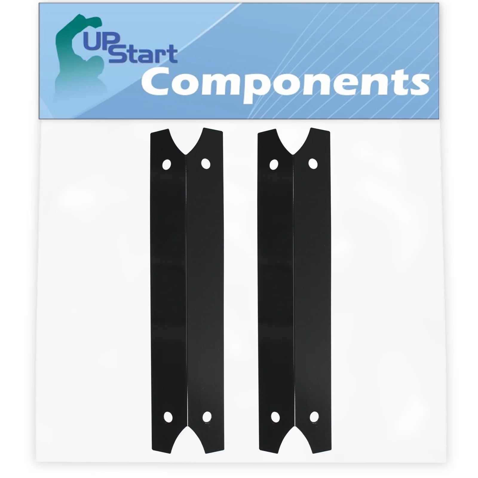 2-Pack BBQ Grill Heat Shield Plate Tent Replacement Parts for Brinkmann 810-7440-S - Compatible Barbeque Porcelain Steel Flame Tamer, Flavorizer Bar, Vaporizer Bar, Burner Cover 17 3/4