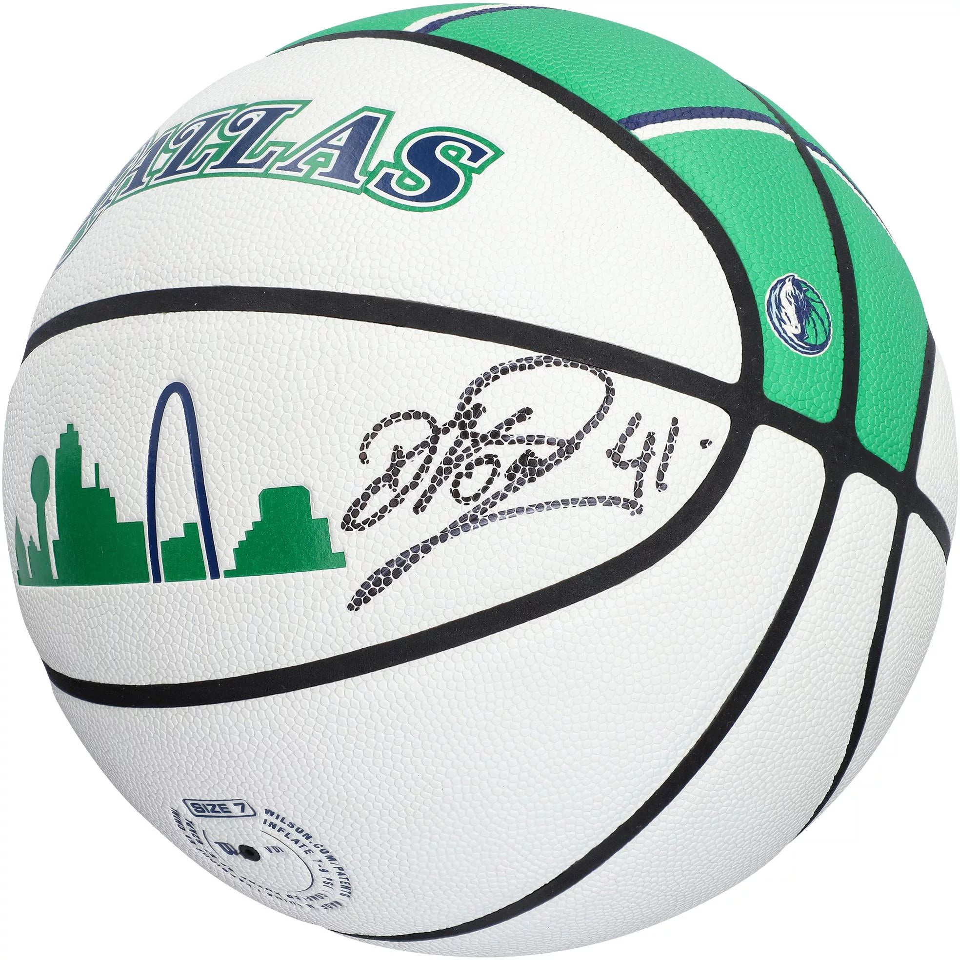 Dirk Nowitzki Dallas Mavericks Autographed Wilson City Edition Collectors Basketball - Fanatics Authentic Certified