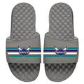 Youth ISlide Gray Charlotte Hornets Stripes Slide Sandals