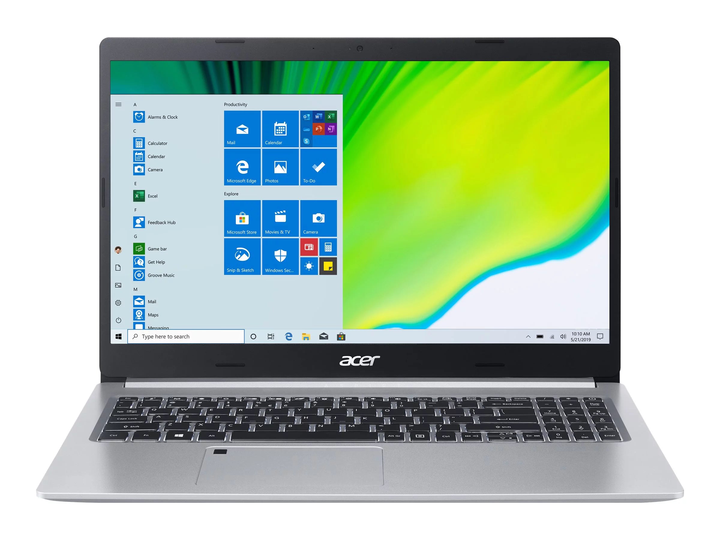 Acer Aspire 5 A515-44-R41B - Ryzen 5 4500U / 2.3 GHz - Win 10 Home 64-bit - 8 GB RAM - 256 GB SSD - 15.6 IPS 1920 x 1080 (Full HD) - Radeon HD - Wi-Fi, Bluetooth - pure silver - kbd: US International