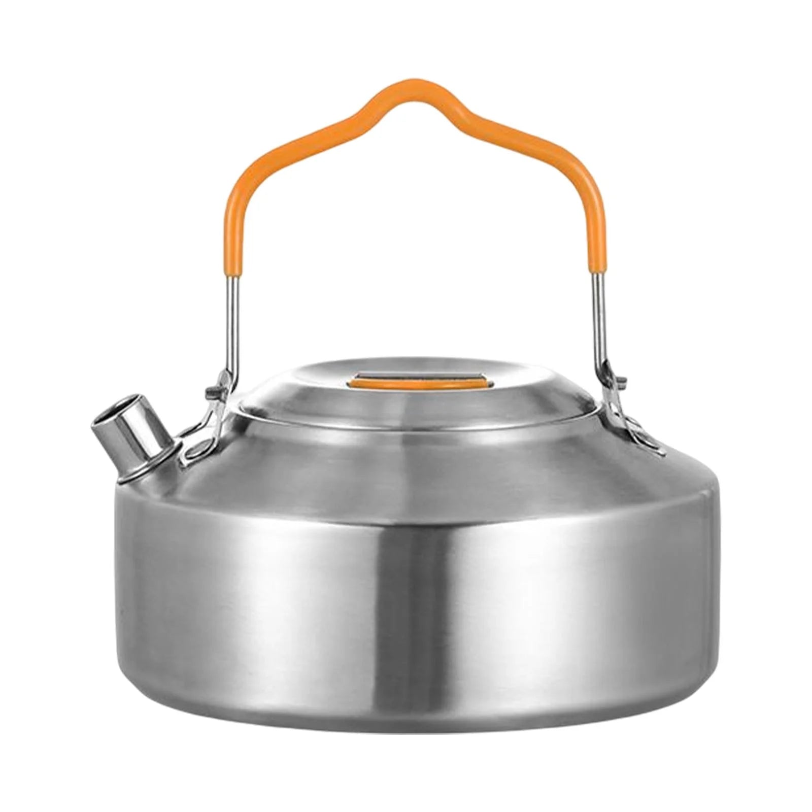 Portable Camping Kettle Teapot Water Boiler with Handle Teakettle Campfire Outdoor Tea Coffee Pot for Fishing Picnic Backpacking Hiking Argent