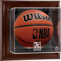 Boston Celtics NBA 75th Anniversary Brown Framed Wall Sublimated Basketball Display Case - Fanatics Authentic Certified