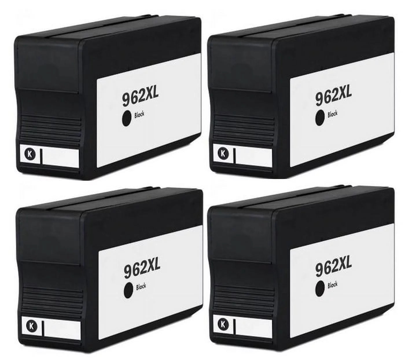 PrinterDash Remanufactured Replacement for HP OfficeJet Pro 9010/9014e/9015e/9019/9020e/9022e/9023/9025e/9026/9028e Black High Yield Inkjet (4/PK-2000 Page Yield) (NO. 962XL) (3JB35BN_2PK)