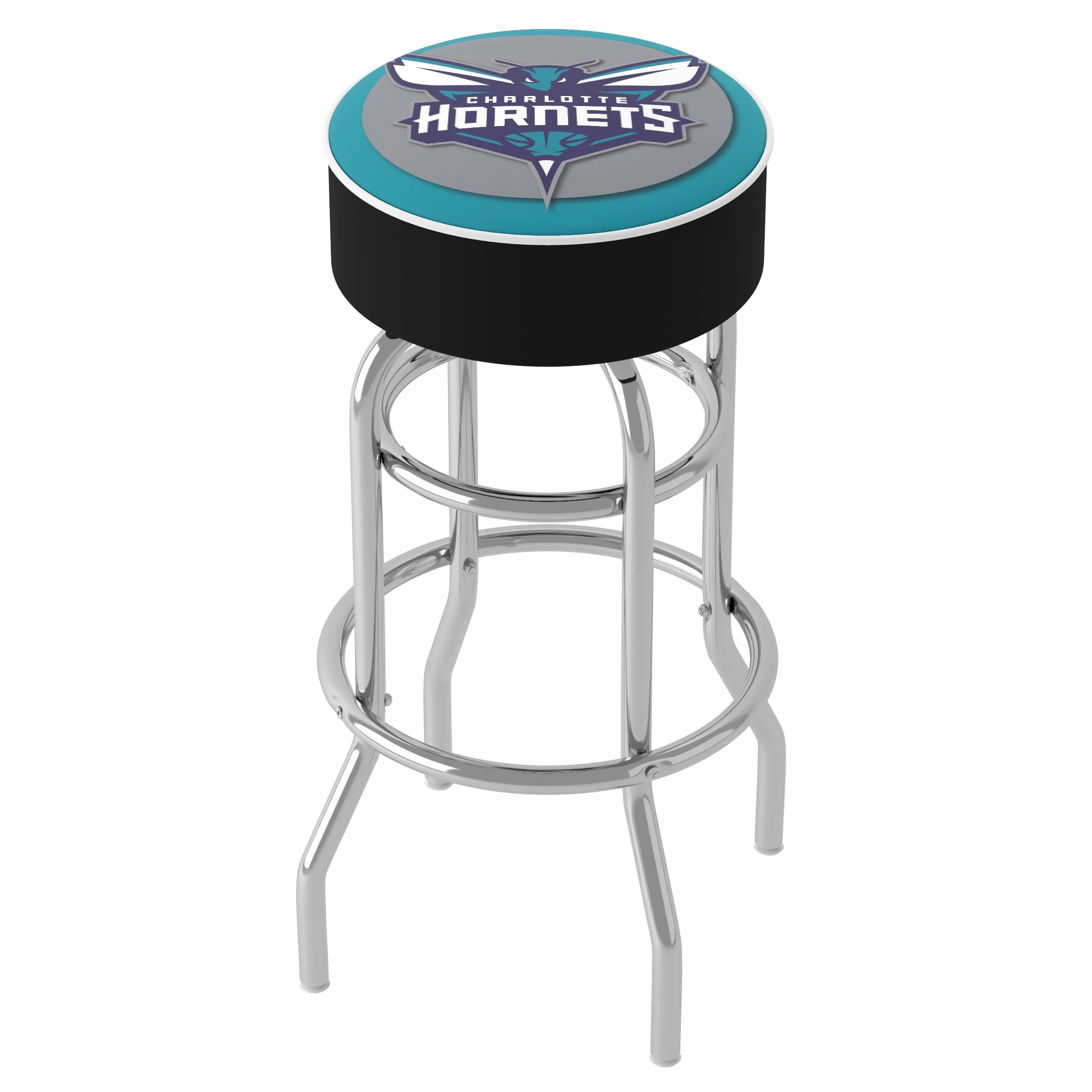 Trademark Gameroom Charlotte Hornets Logo Bar Stool with Padded Seat