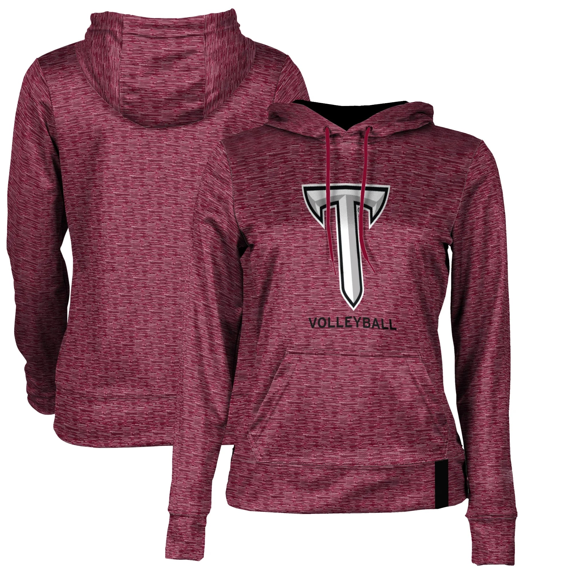 Women's Cardinal Troy University Trojans Volleyball Pullover Hoodie