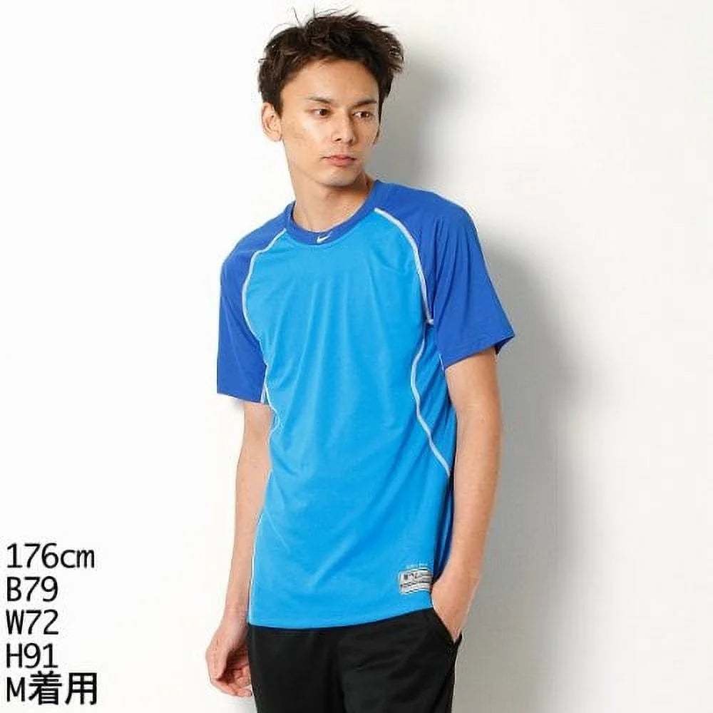 Nike Pro Combat Men's Fitted Baseball Shirt Size L Blue