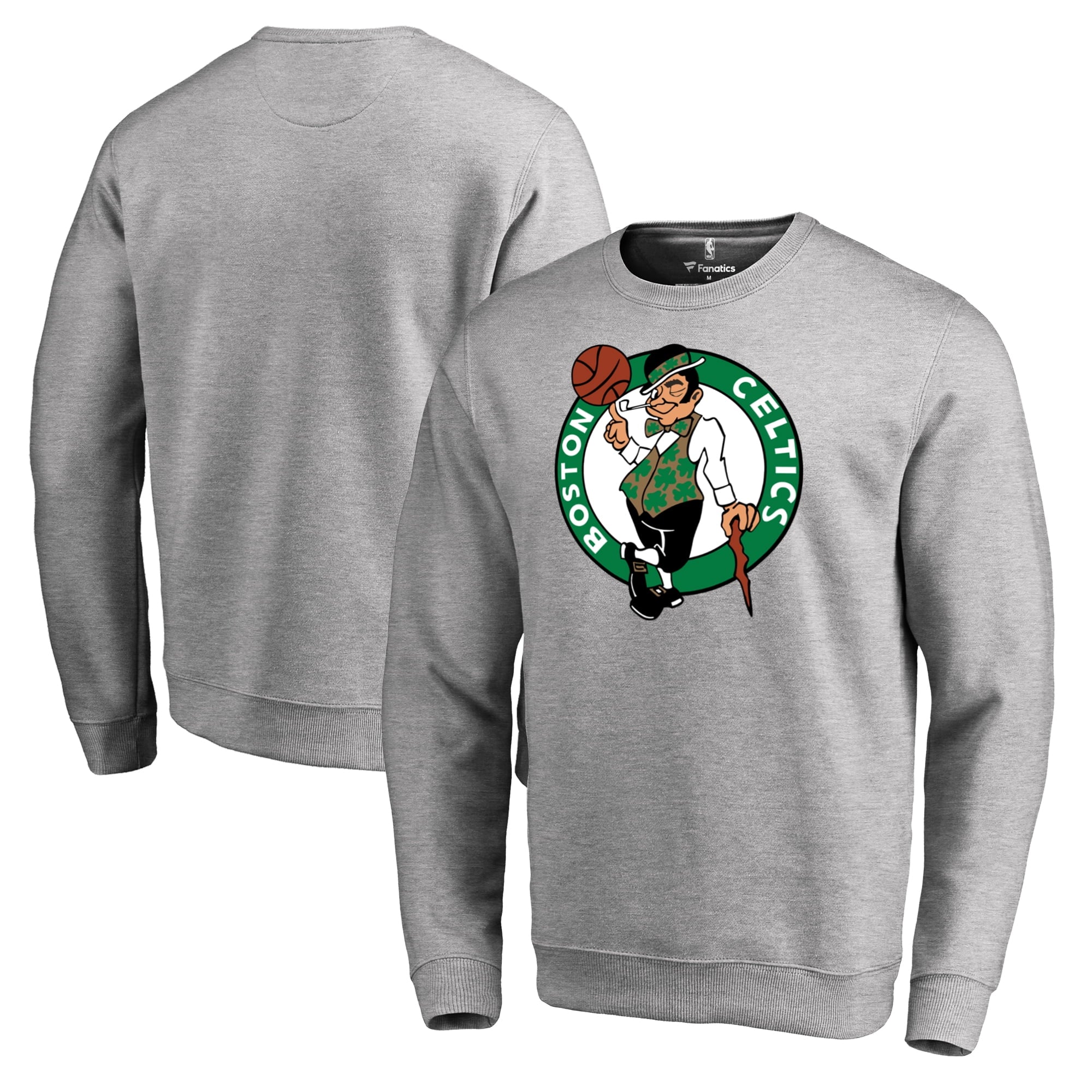Men's Fanatics Branded Heathered Gray Boston Celtics Primary Logo Sweatshirt