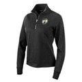 Women's Antigua Heather Black Boston Celtics Action Quarter-Zip Pullover Sweatshirt