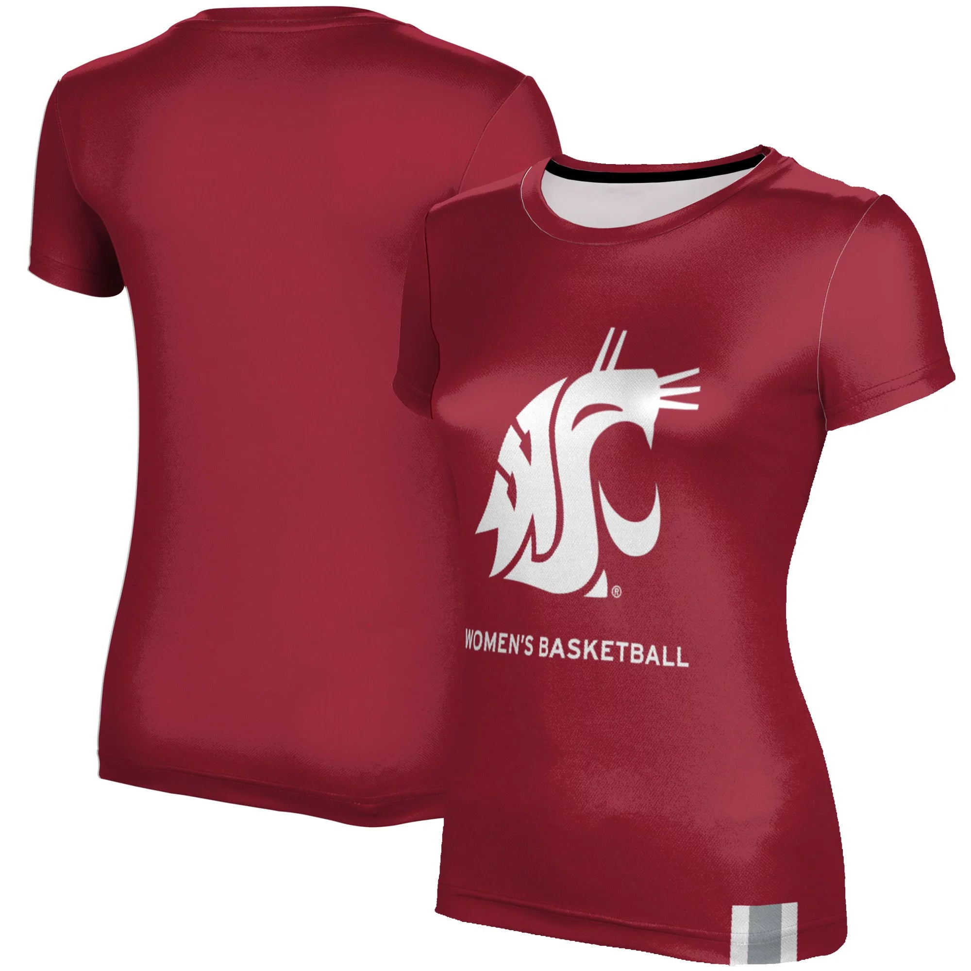 Women's Crimson Washington State Cougars Women's Basketball T-Shirt