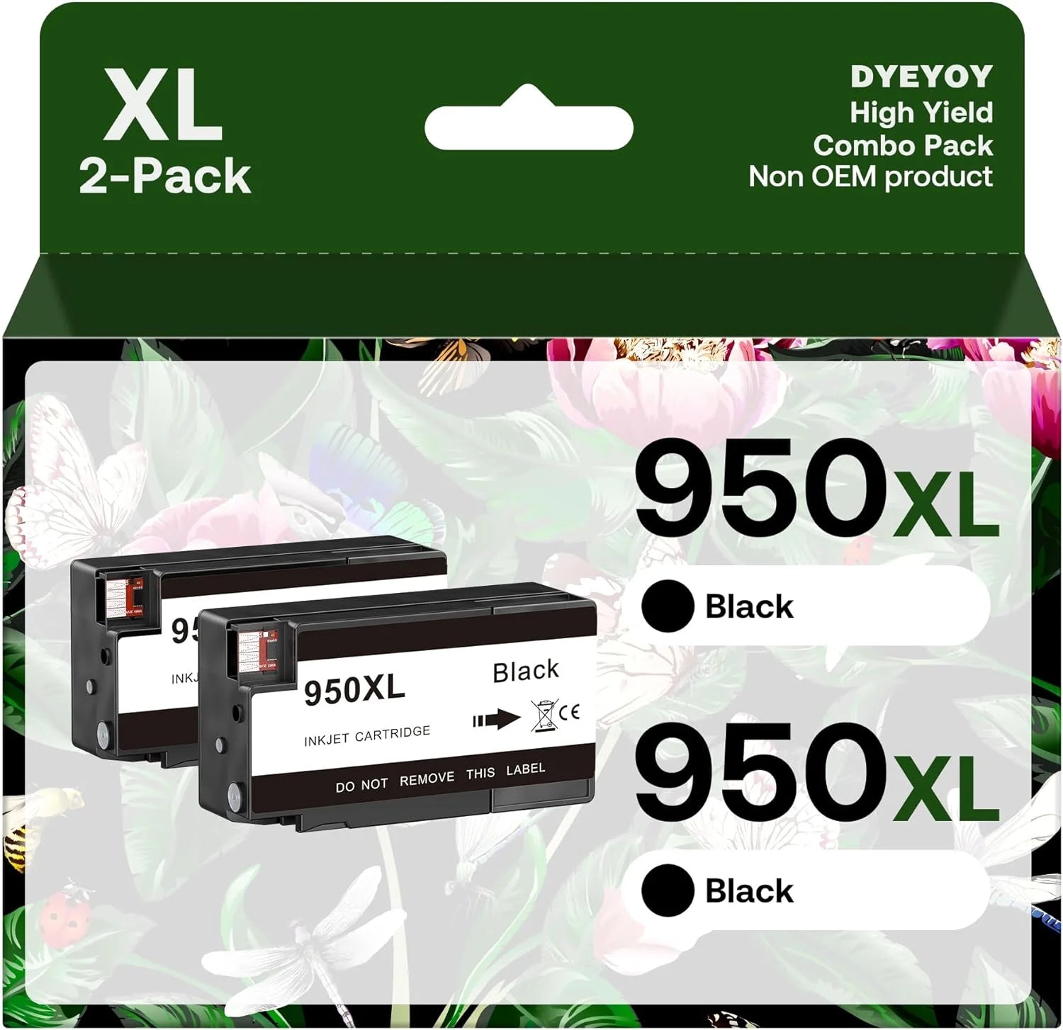 950XL Black Ink Cartridges Compatible for HP 950 XL Ink Replacement High Yield Use with OfficeJet Pro 8600 8610 8615