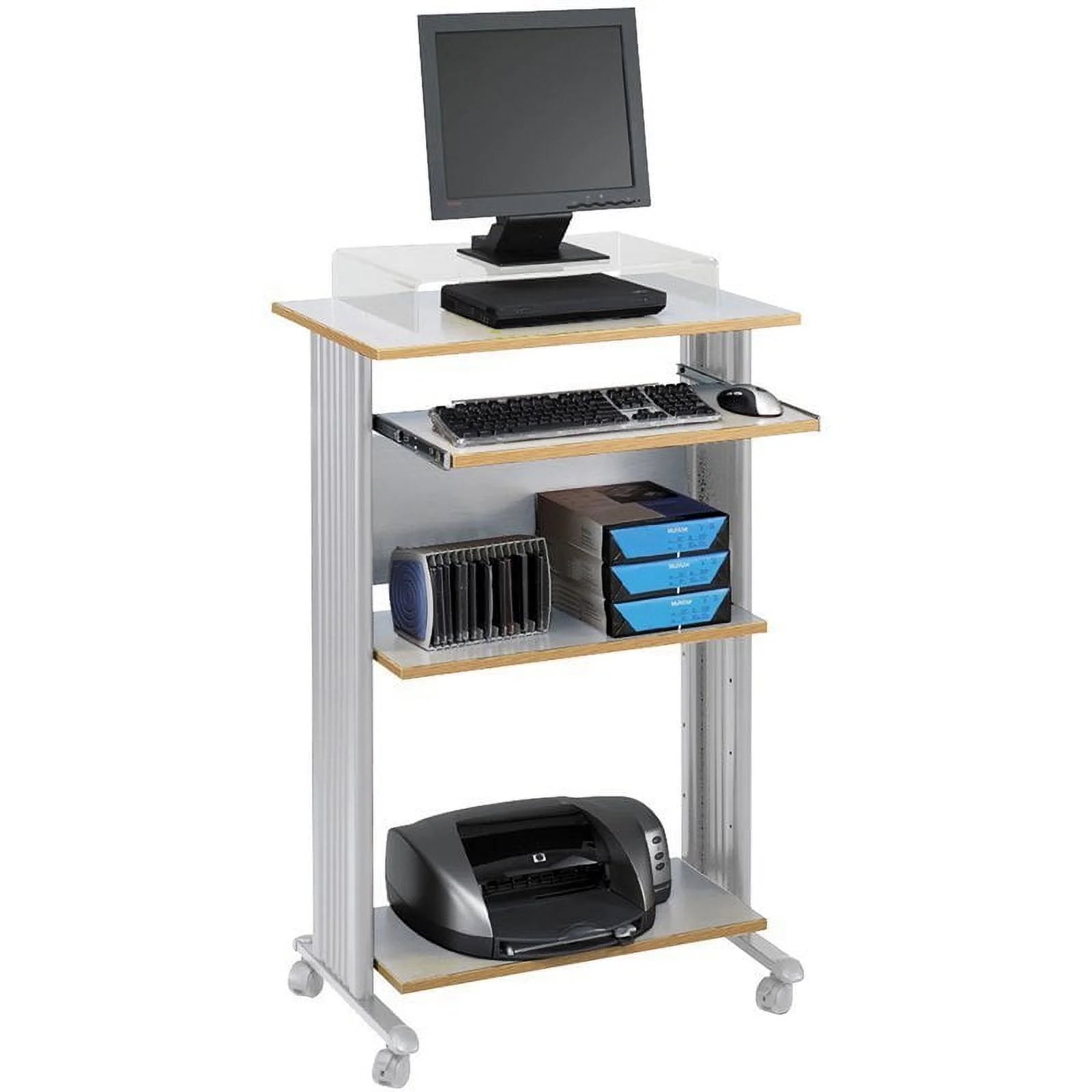 Scranton & Co Standing Wood Workstation in Gray