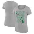 Women's G-III 4Her by Carl Banks Heather Gray Boston Celtics Basketball Love Fitted T-Shirt