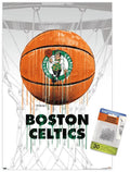 NBA Boston Celtics - Drip Ball 20 Wall Poster with Push Pins, 14.725 x 22.375