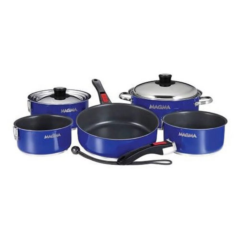 Magma Nestable 10 Piece Induction Non-Stick Enamel Finish Cookware Set - Cobalt Blue Magma Nestable 10 Piece Induction Non-Stick Enamel Finish Cookware Set - Cobalt Blue