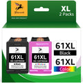 61 XL Black and Color Ink Cartridges Replacement for HP Printer Ink 61XL for Envy 4500 5530 Deskjet 1000 1010 1510 2540 3050 Officejet 2620 4630 (Black and Color, 2 Pack)