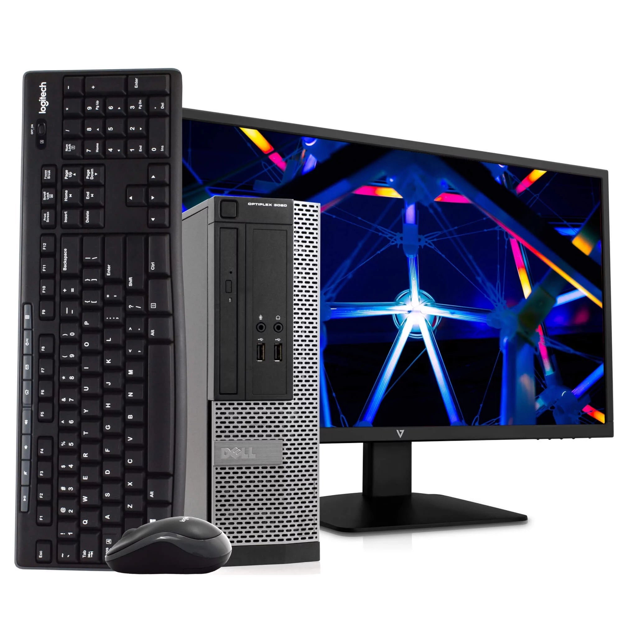 Restored Dell OptiPlex 3020 Small Form Desktop Computer PC, 3.20 GHz Intel i5 Quad Core Gen 4, 8GB DDR3 RAM, 500GB Hard Disk Drive (HDD) SATA Hard Drive, 24 LCD, Windows 10 Pro 64bit- (Refurbished)